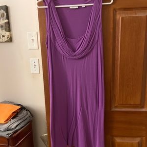 New York & Co purple sleeveless dress with cowl neck